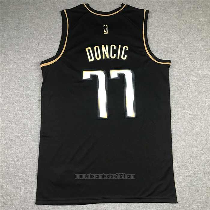 Camiseta Golden Edition Dallas Mavericks Luka Doncic #77 2020-21 Negro